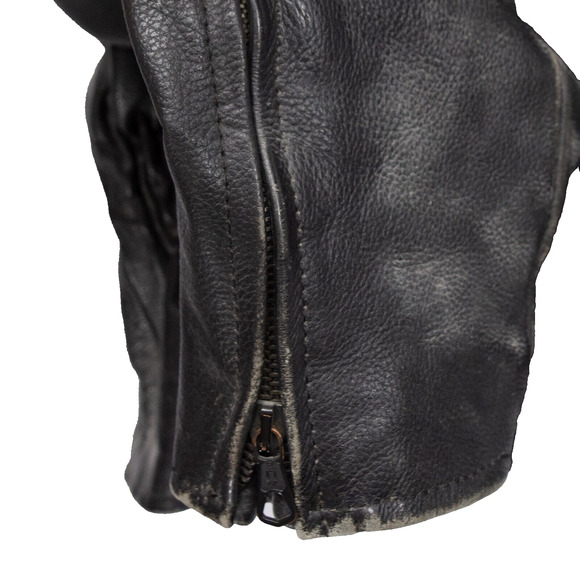 Women's Unbranded XL Black Leather Coat Biker Jacket Riding Motorcycle - Picture 10 of 12